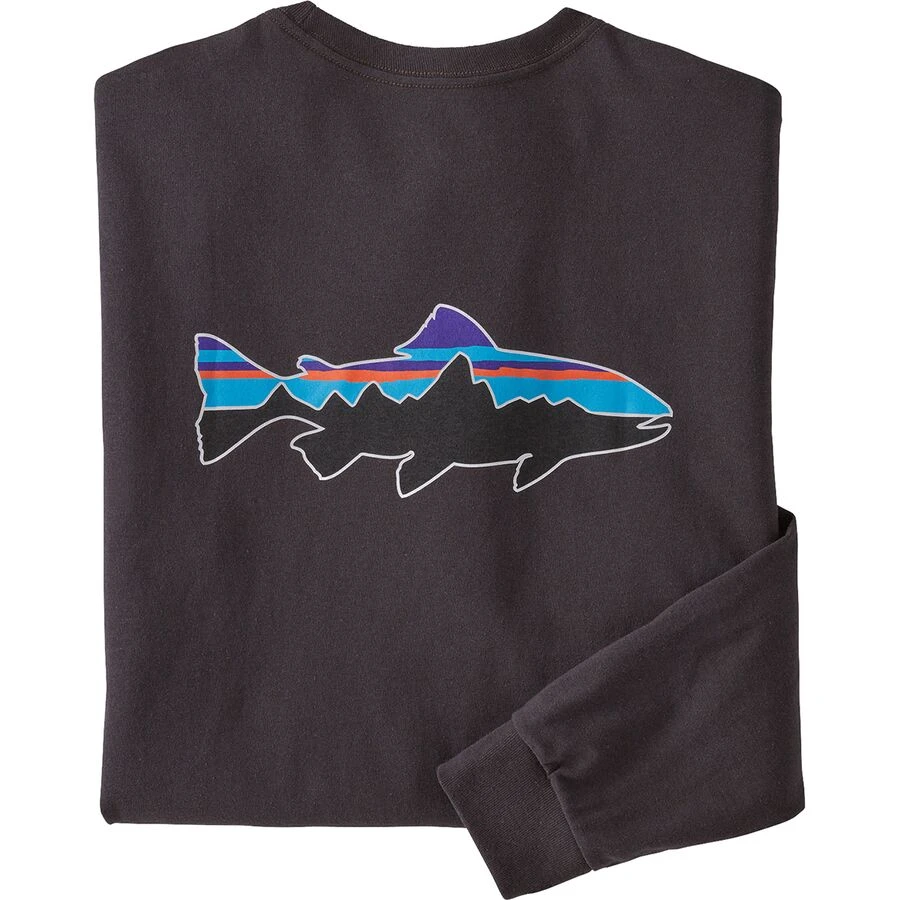 Shirts Patagonia Mens Long Sleeve Fitz Roy Trout Responsibili Tee