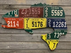 Cody Richardson Art - Antique Iowa Largemouth Bass License Plate Art Gifts