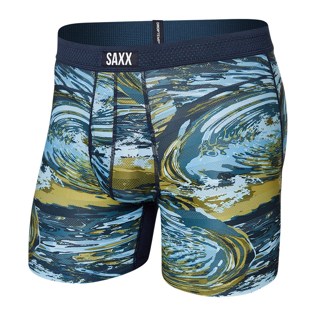 SAXX HOT SHOT BOXER BRIEF FLY - WATER CAMO- DARK INK Layering & Underwear