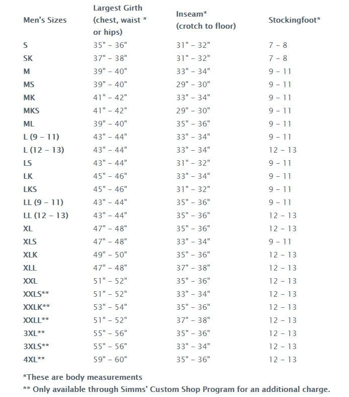 Simms G4Z Stockingfoot