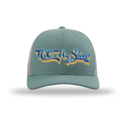 TCO Fly Shop Hat Low Pro Trucker - Retro Logo Light Teal / Lt. Gray Socks Hats Gloves