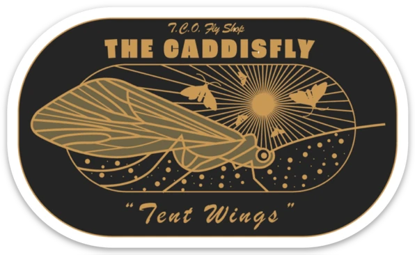 TCO Fly Shop Fly Fishing Stickers TCO Sticker - Tent Wings Caddisfly