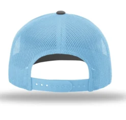 TCO Fly Shop Logo Hat Trucker - Charcoal/Columbia Blue Socks Hats Gloves