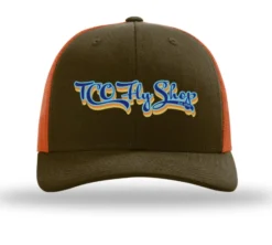 Socks Hats Gloves TCO Fly Shop Hat Low Pro Trucker - Retro Logo Mushroom/Burnt Orange